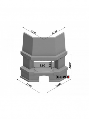 Каминная облицовка GLIVI Латгалия  угловой