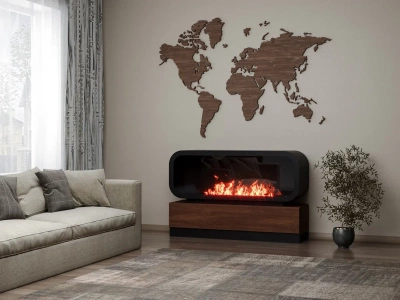  LUX FIRE Тумба глухая Империал-1400 с автоматическим биокамином Genius-I 1000