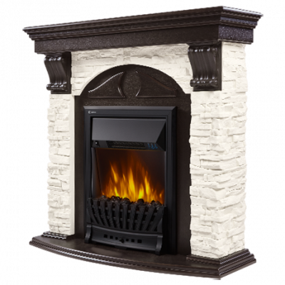 Портал для электрокамина Electrolux Torre Classic камень белый, шпон венге