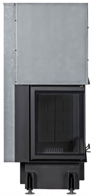 Каминная топка Экокамин ДЕЛЬТА 1000LРB  два стекла левая принтинг подовое горение черный шамот