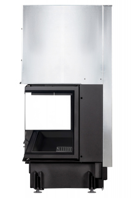 Каминная топка Экокамин Дельта 1200B три стекла принтинг черный шамот