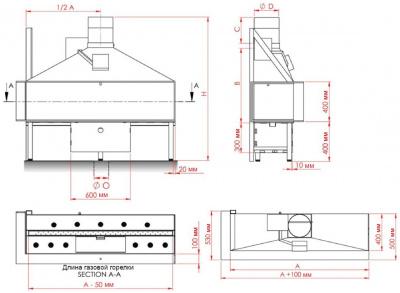 Газовая топка VERO-DESIGN Nippon NI G1 H1