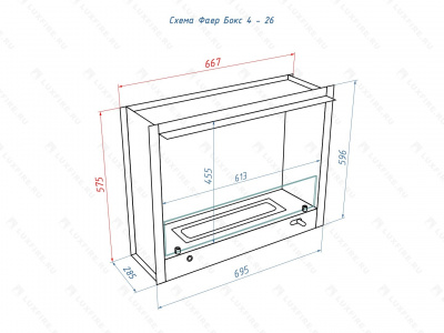 Биокамин LUX FIRE "Фаер Бокс 4 - 26" портальный полуавтоматический