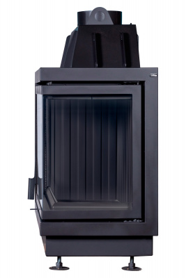 Каминная топка Экокамин АЛЬФА 800RB два стекла правая черный шамот