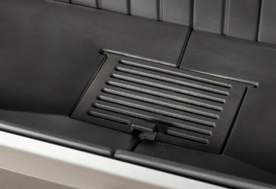 Каминная топка Экокамин ДЕЛЬТА 800BV три стекла принтинг черный шамот, вертикальная ламель