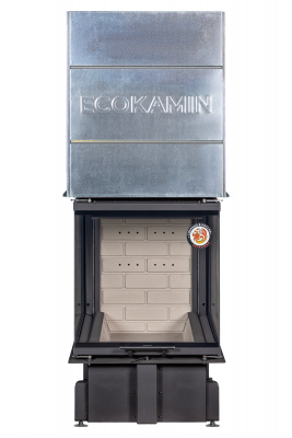 Каминная топка Экокамин ДЕЛЬТА 900 P три стекла подовое горение принтинг