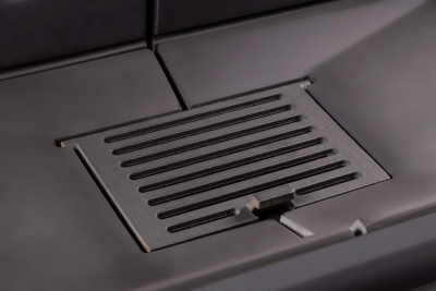 Каминная топка Экокамин Дельта 1000B три стекла принтинг черный шамот