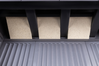 Каминная топка Экокамин Альфа 1000RB два стекла правая черный шамот