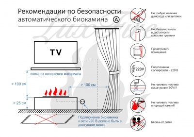 Биокамин LUX FIRE Биокамин автоматический Smart Flame 1600 RC INOX