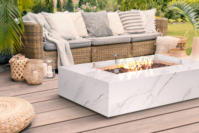 Газовый камин KAMINEX Газовый камин-стол Этна белый уличный — выбрать подходящую модель для заказа