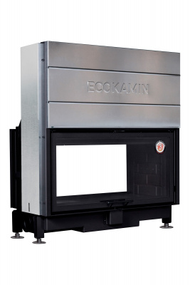 Каминная топка Экокамин ВЕГА 1000TВ туннельная черный шамот принтинг