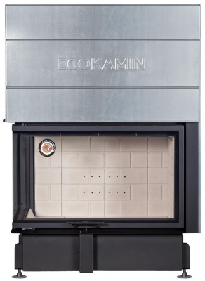 Каминная топка Экокамин ДЕЛЬТА 1000LР  два стекла левая принтинг подовое горение