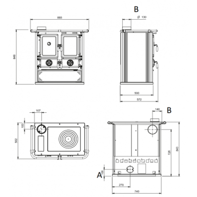 Дровяная печь La NORDICA La Nordica ROSETTA SINISTRA STEEL BIANCO PUNTINATO (белый)