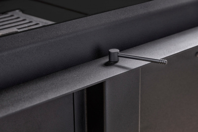 Каминная топка Экокамин ДЕЛЬТА 1000LРB  два стекла левая принтинг подовое горение черный шамот