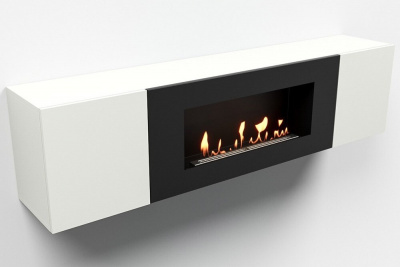  LUX FIRE Тумба универсальная "Байкал" 1600, белая, с биокамином 900