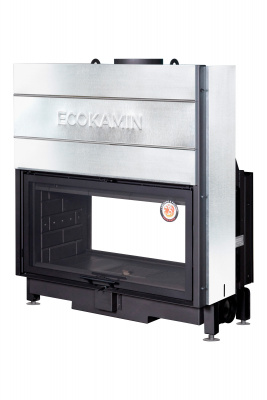 Каминная топка Экокамин ВЕГА 1000TВ туннельная черный шамот принтинг