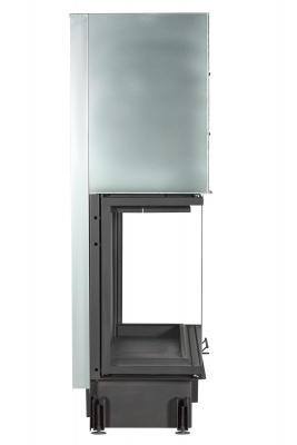 Каминная топка Экокамин ДЕЛЬТА 1200х800х450PB три стекла подовая черный шамот