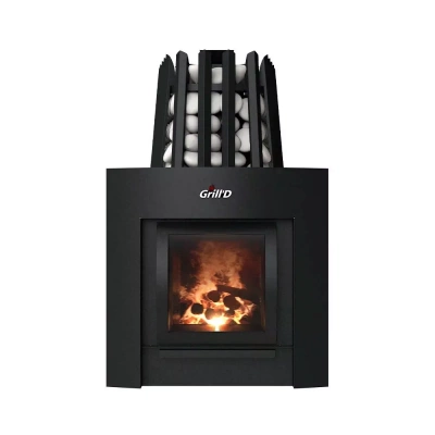 Печь дровяная для бани и сауны GRILL'D Cometa Vega 350 Window Max дровяная
