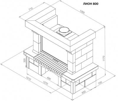 Каминная облицовка ЕВРОПЕЙСКИЕ КАМИНЫ Лион пристенный/угловой (45°/90°); 700/800