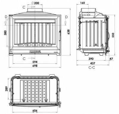 Каминная топка CHAZELLES SOLO D70V