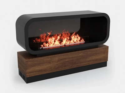  LUX FIRE Тумба глухая Империал-1400 с автоматическим биокамином Genius-I 1000