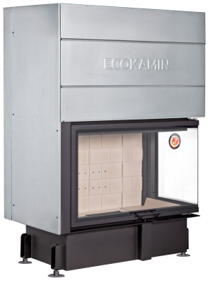 Каминная топка Экокамин ДЕЛЬТА 1000RР  два стекла правая принтинг подовое горение