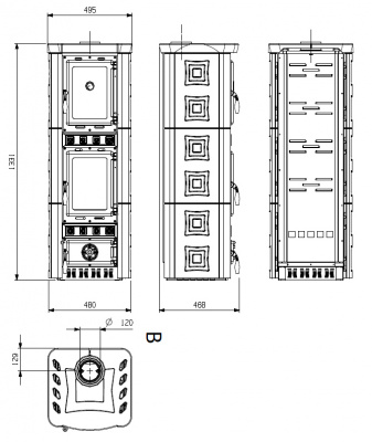 Печь Gaia Forno Bordeaux (Бордовый)