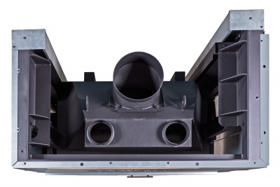 Каминная топка Экокамин Дельта 1000RB два стекла правая принтинг черный шамот 