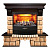 Встраиваемый электрокамин REAL-FLAME в камне Stone Brick 25/25,5 AO с очагом 3D Firestar 25,5