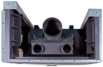 Каминная топка Экокамин ДЕЛЬТА 1000LР  два стекла левая принтинг подовое горение