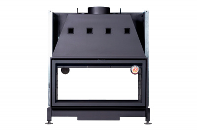 Каминная топка Экокамин ВЕГА 1000TВ туннельная черный шамот принтинг