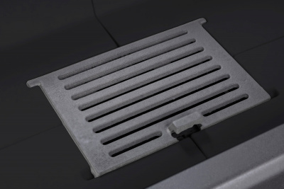 Каминная топка Экокамин Дельта 900В три стекла принтинг черный шамот