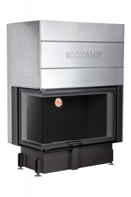 Каминная топка Экокамин Дельта 1000LB два стекла левая принтинг черный шамот 