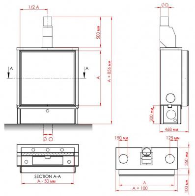 Газовая топка VERO-DESIGN Gala GA 90D