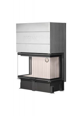 Каминная топка Экокамин ДЕЛЬТА 1000PV три  стекла принтинг подовое горение вертикальная ламель