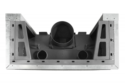 Каминная топка Экокамин ДЕЛЬТА 1200х800х450PB три стекла подовая черный шамот