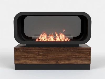  LUX FIRE Тумба глухая Империал-1200 с автоматическим биокамином Genius-I 800