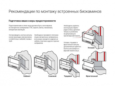 Биокамин LUX FIRE Встроенный биокамин Кабинет 1130S