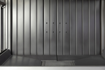 Каминная топка Экокамин ДЕЛЬТА 1000BV три стекла принтинг черный шамот, вертикальная ламель