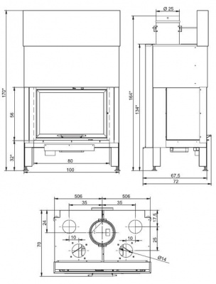 Каминная топка PALAZZETTI ECOMONOBLOCCO CX S86 SPECIAL