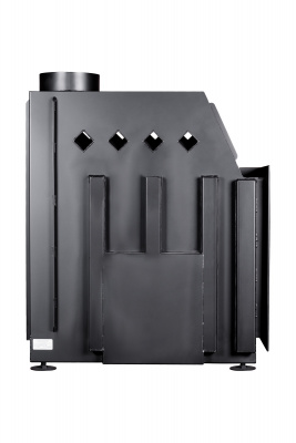 Каминная топка Экокамин Альфа 1000LB два стекла левая черный шамот