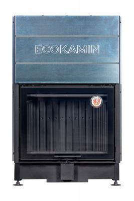 Каминная топка Экокамин ВЕГА 800 PB подовое горение принтинг черный шамот