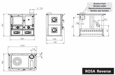 Дровяная печь La NORDICA Rosa Reverse