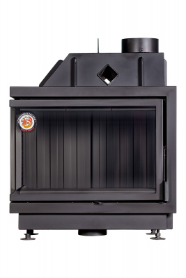 Каминная топка Экокамин АЛЬФА 800LB два стекла левая черный шамот