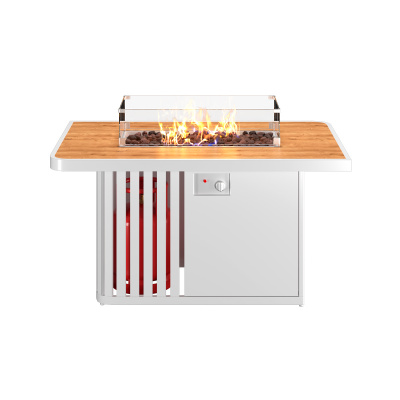 Газовый камин KAMINEX Газовый камин-стол Мерапи белый уличный — выбрать подходящую модель для заказа