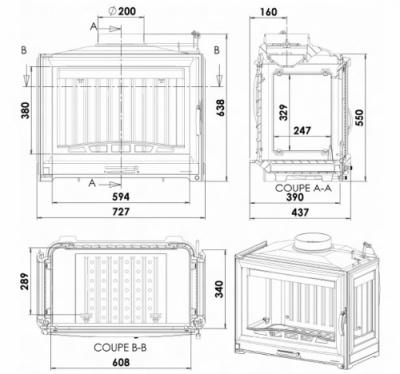 Каминная топка CHAZELLES SOLO D70D+GV