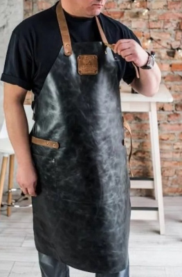  АМФОРА Фартук из натуральной кожи Buffalo черный