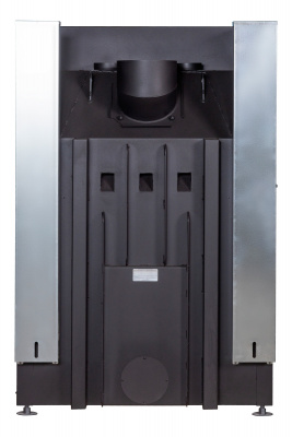 Каминная топка Экокамин Дельта 1000B три стекла принтинг черный шамот