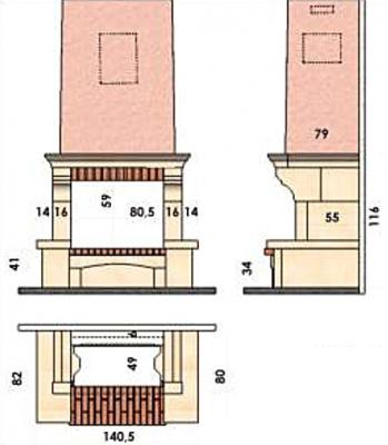 Каминная облицовка CHAZELLES Fleurance 155