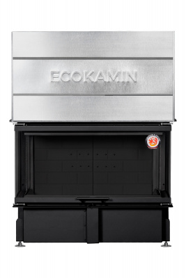 Каминная топка Экокамин Дельта 1000КB три стекла черный шамот